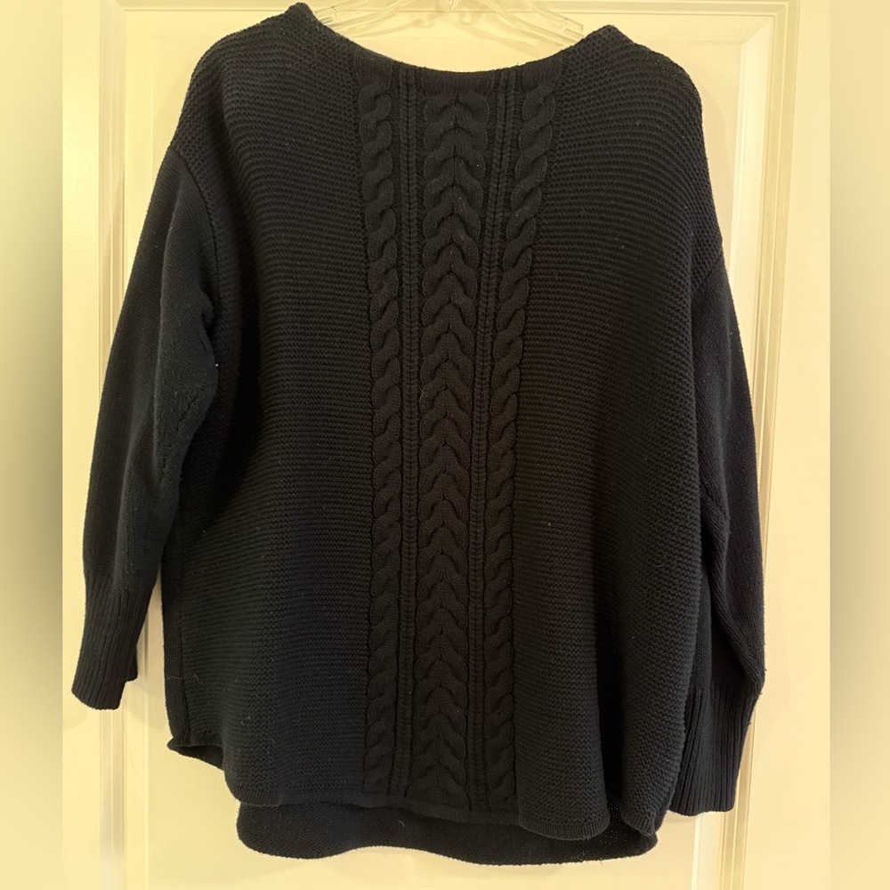 Chaps Black Cable Knit Sweater